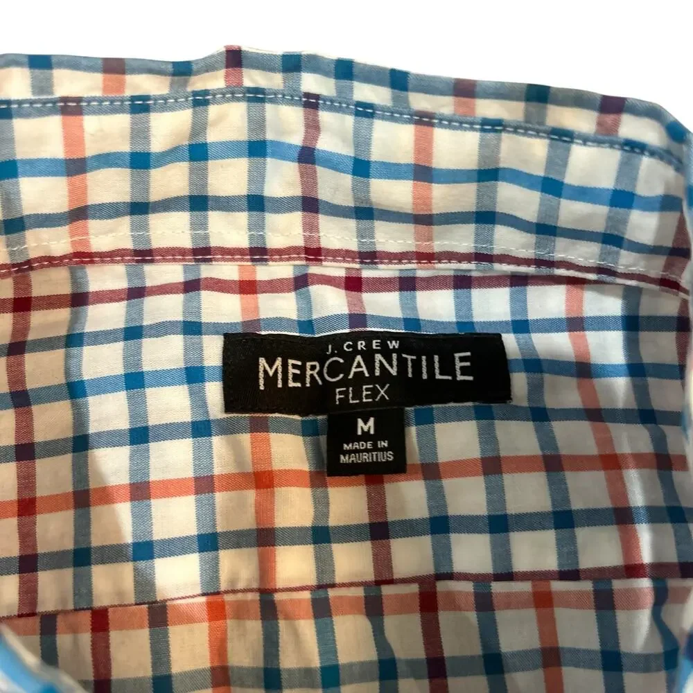 J. Crew‎ J.Crew Flex Shirt Men's Medium Button Down Plaid Red & Blue Preppy (9)